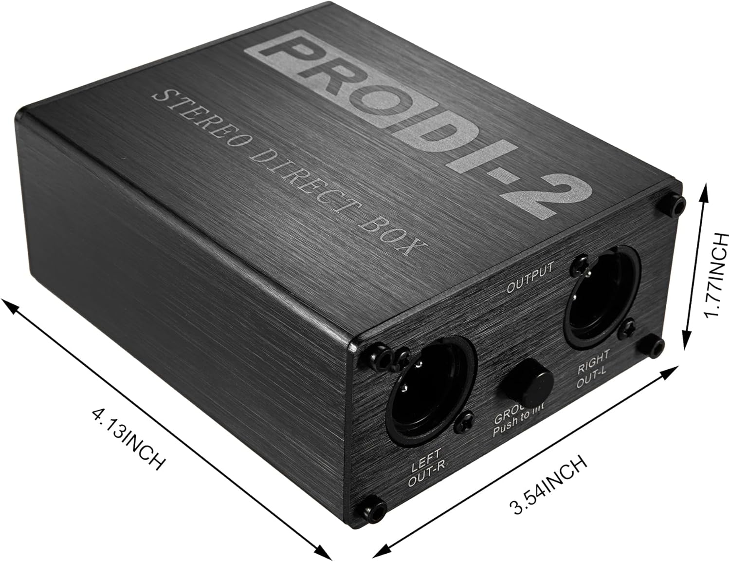 Passive Stereo Direct Box Dual Channel XLR Input 1/4” Output Low Distortion Free Phase Distortion for Musical Instruments (Black)