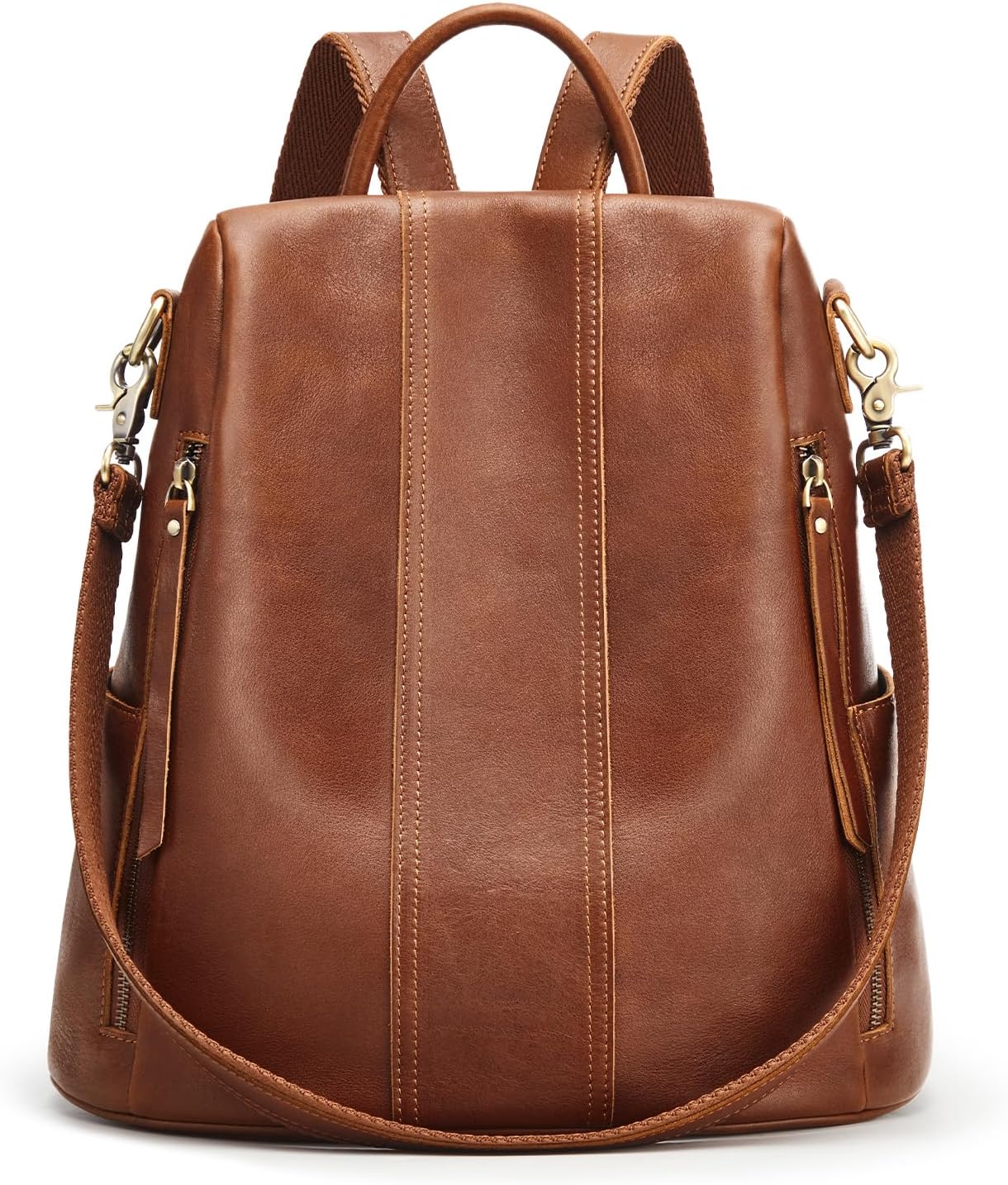 S-ZONE Leather Backpack Purses for Women Antitheft Rucksack Shoulder Bag Medium