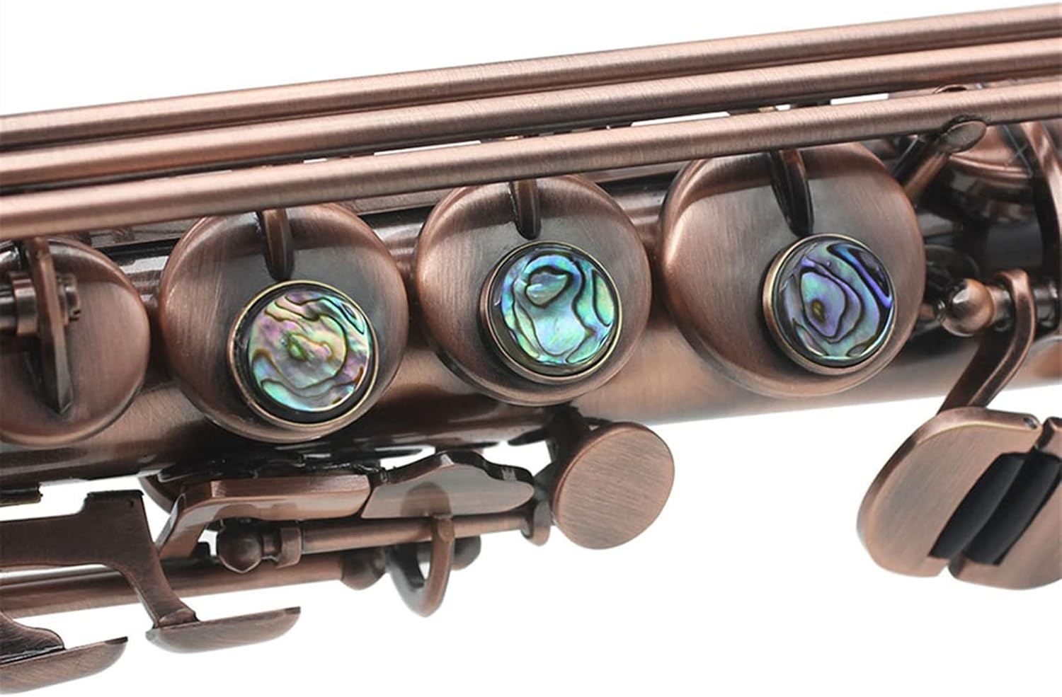 Sax Beginners Kit Red Bronze Straight Bb Saxophone Lacquered Gold Carve Pattern Woodwind Instrument with Case Reed Cleaning Brush Cloth Wind Instrument