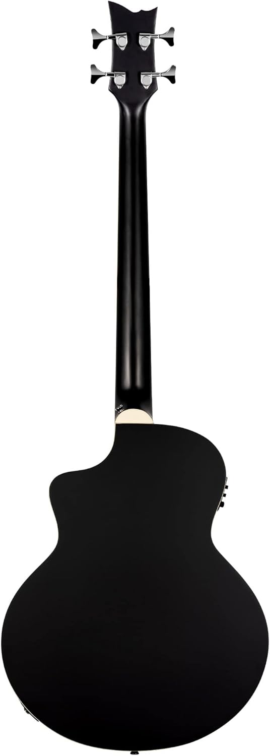 Ortega Guitars Deep Series 4 String Acoustic Bass Guitar, Right-handed, Black, (D7CE-SBK-4)