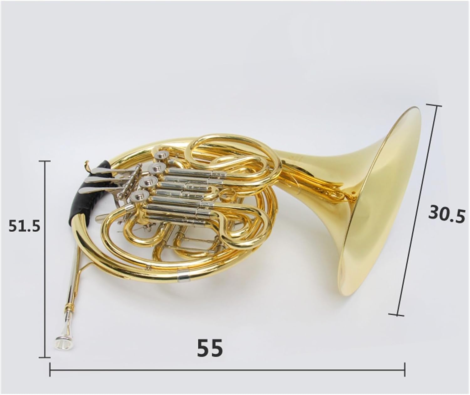 French Horn Instrument B flat 4 key double row