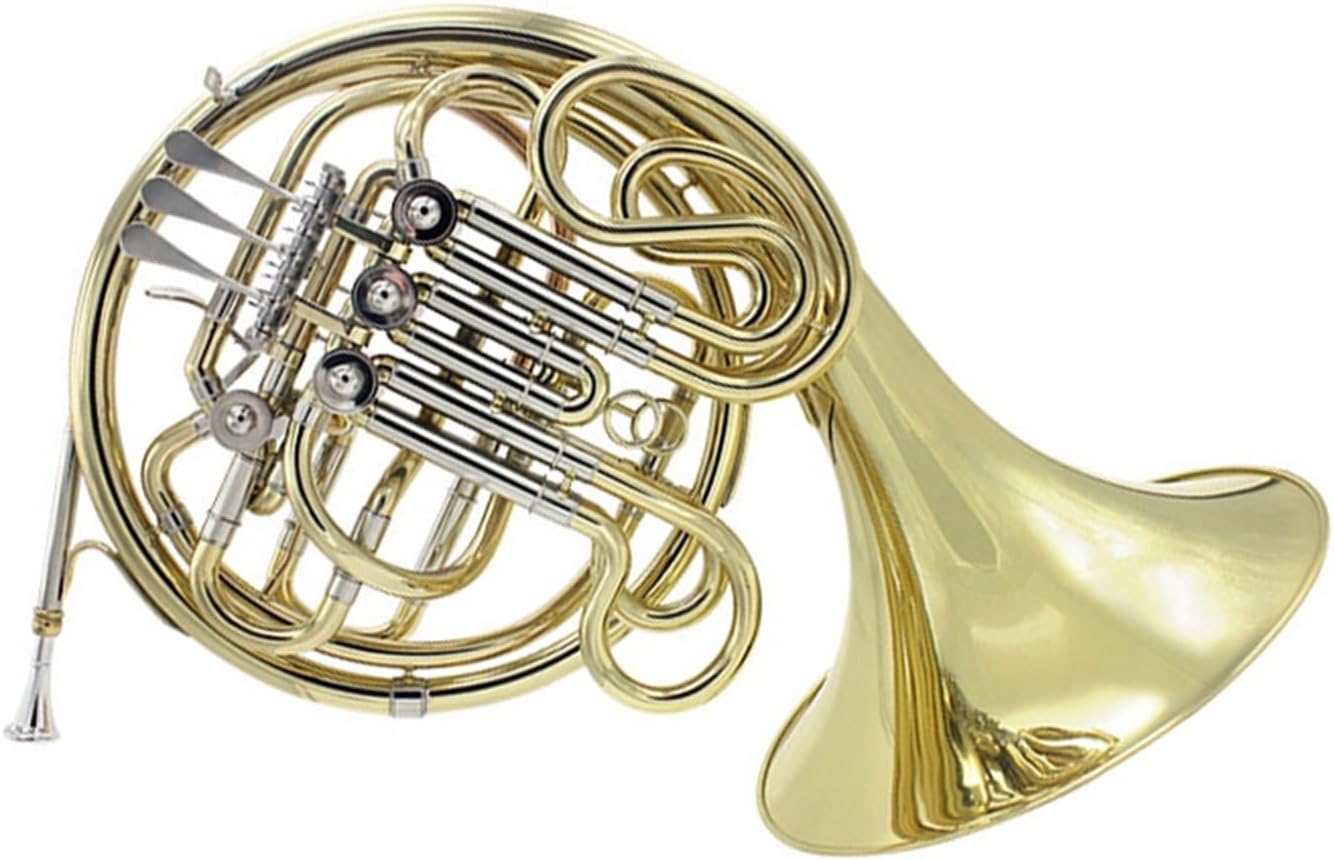 Brass French Horn Four-Key Double Horn Conjoined Transposed Horn Four-Key Double-Row Horn Instrument