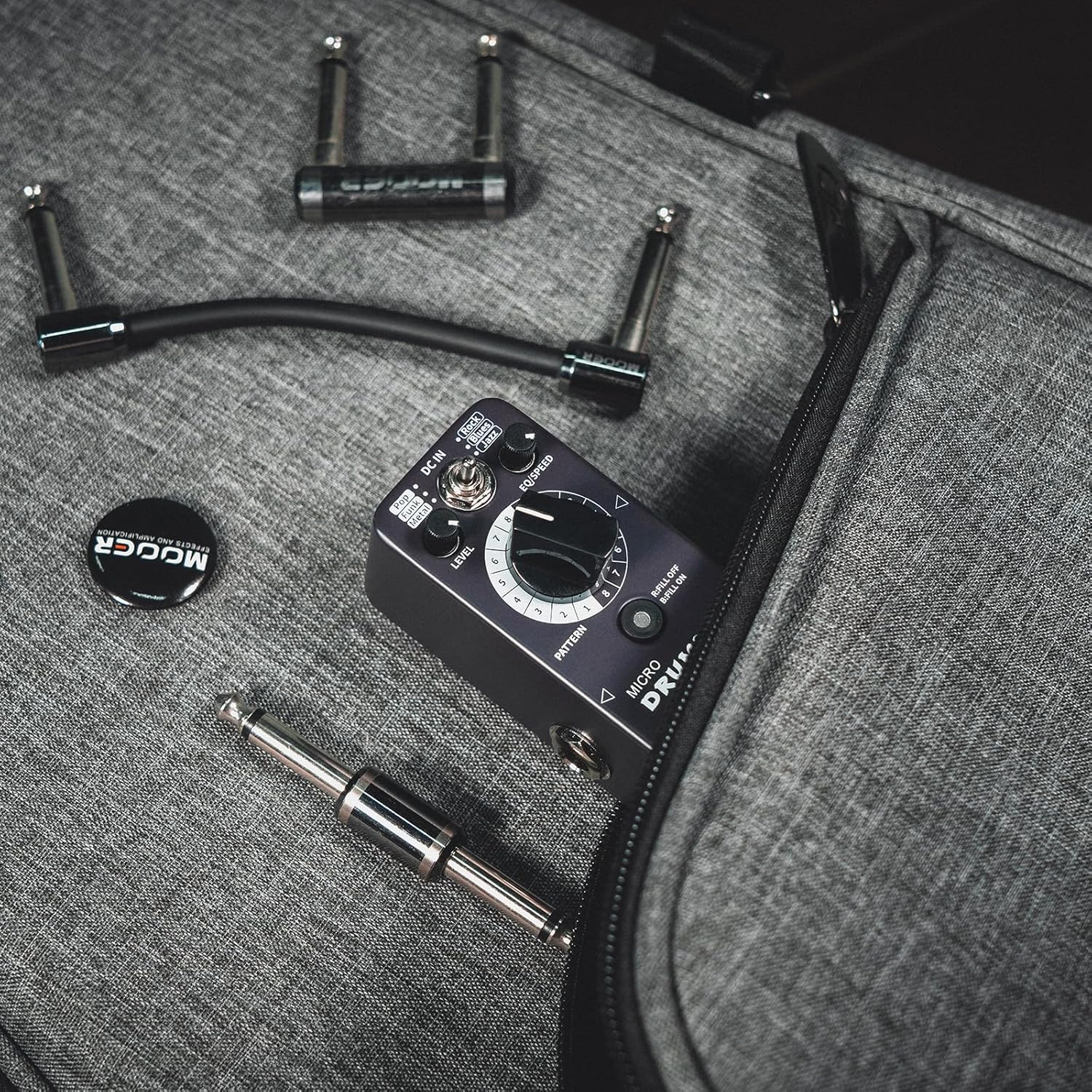 MOOER Micro Drummer II Guitar Drummer Pedal Drum Machine Effect with FILL Function, 48 Drum Grooves, and 6 Music Style Per 8 Different Rythem, With EQ, Tap Tempo for Electric Guitar