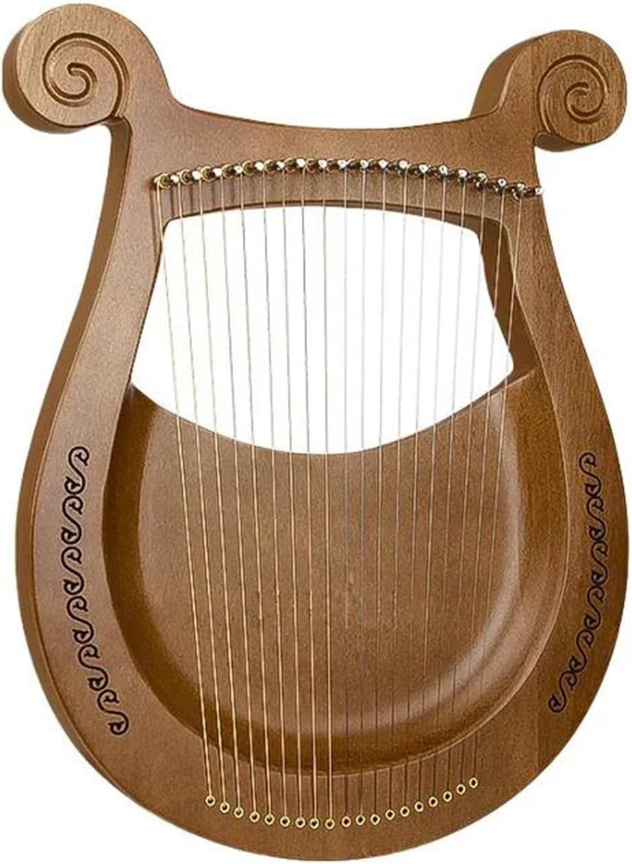 Lyre Harp Set 16/19 Strings Lyre Harp Portable Professional Lyre C Key Wooden Mahogany Finger Harp Beginner Musical Instrument Gifts(19)