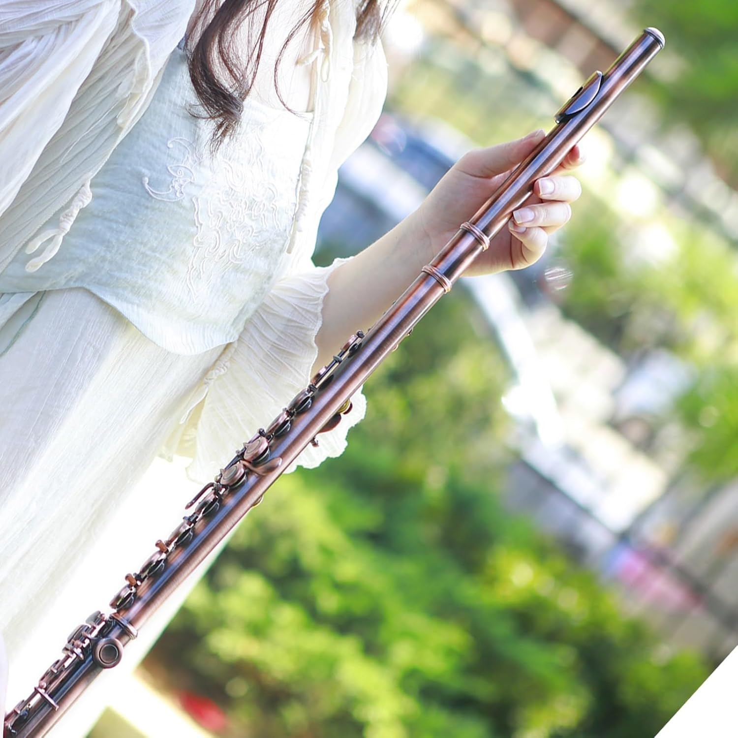 Flute 16 Hole C Key Flute Set Closed Hole C Flute Gloves Woodwind Accessories for Music Lovers Flutes Musical Instruments (Color : 02)