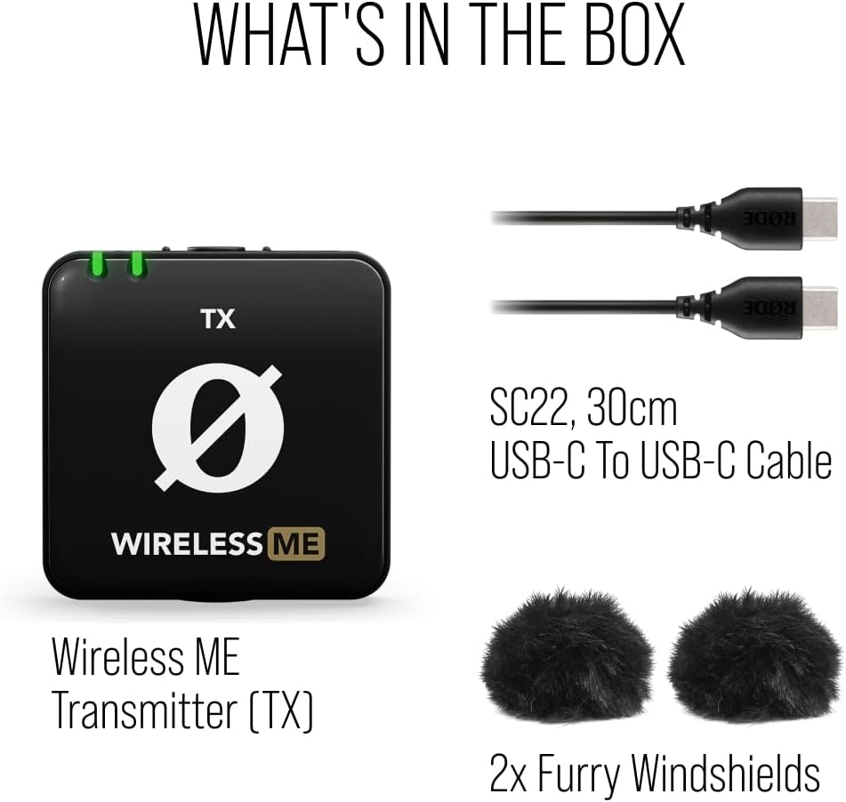 RØDE Wireless ME TX Ultra-compact Wireless Transmitter with Built-in Microphone, On-board Recording and up to 200m Range for Filmmaking, Interviews and Content Creation (Transmitter Only)