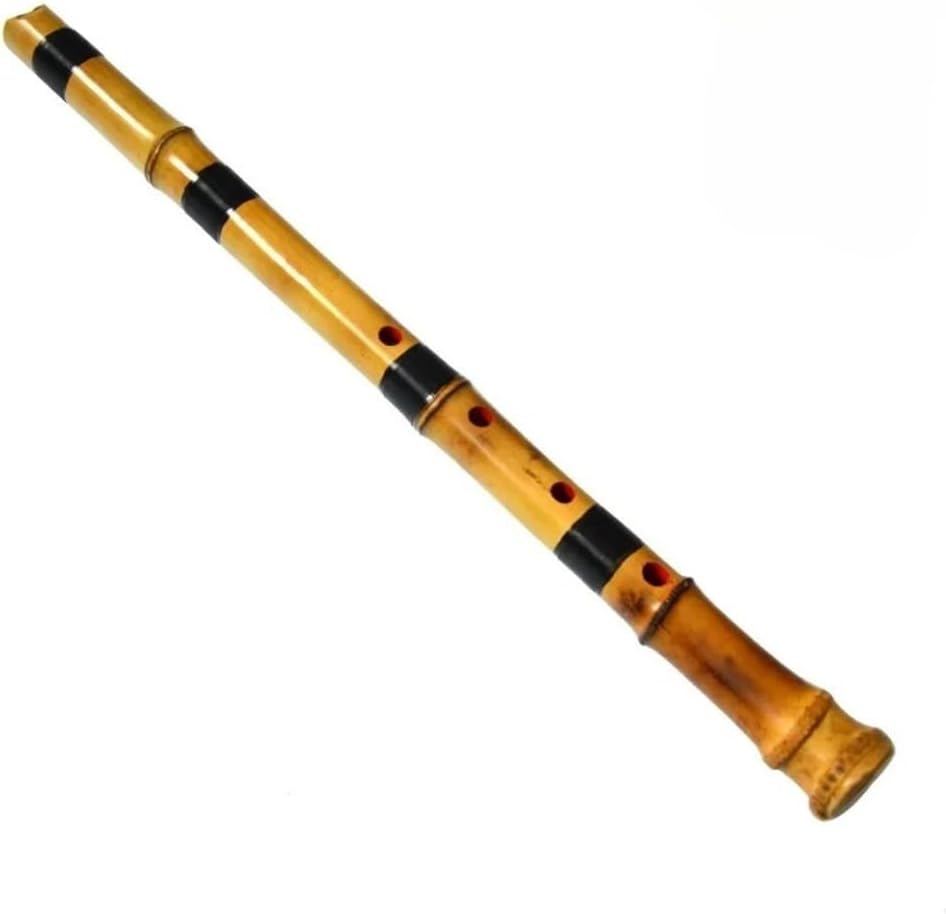 Japanese Shakuhachi Bamboo Flute – End-Blown Vertical 5-Hole Root-End Bamboo Flute for Beginners, Traditional Japanese Bamboo Wind Instrument (5-hole D)
