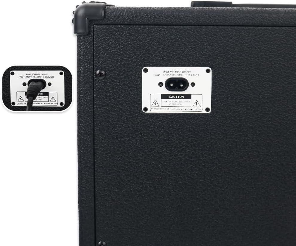 40W Black Guitar Amplifier Combo Band Practice Amp Portable With Dual Inputs, Delay, Reverb,Treble,Middle, Bass, Gain And Mic.Aux.6.5