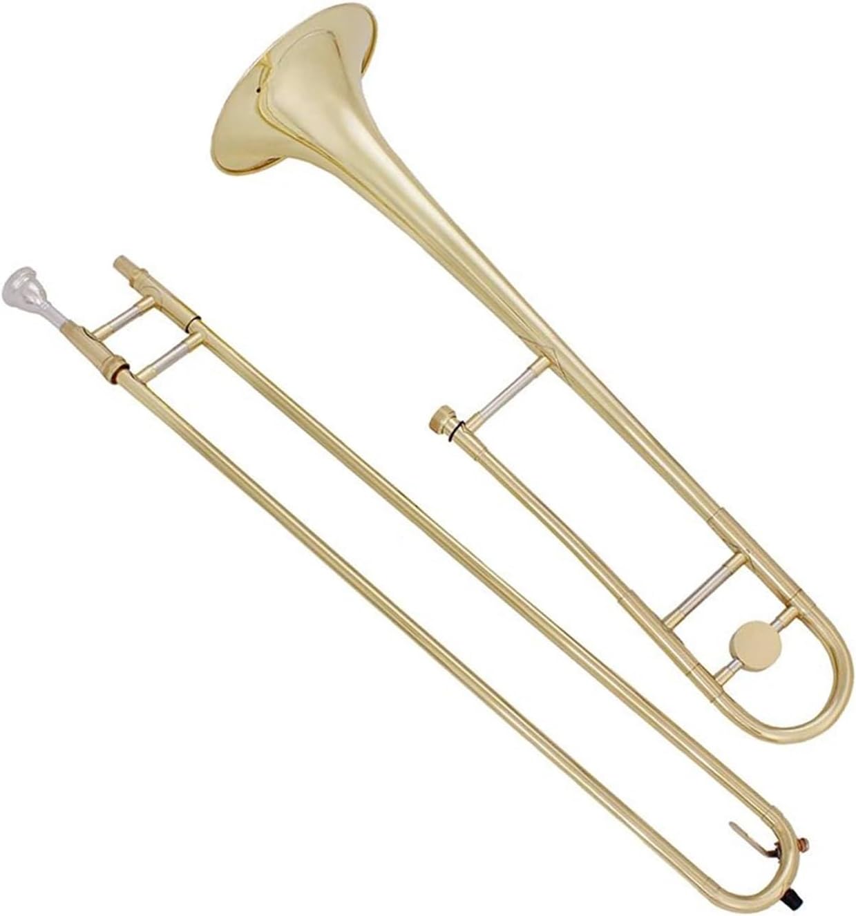 Professionals euphonium Bb Lacquer Gold Trombone Brass Body Alto Trombone Set With Mouthpiece Storage Bag Mute Cloth Rod Parts(Golde trombone set)