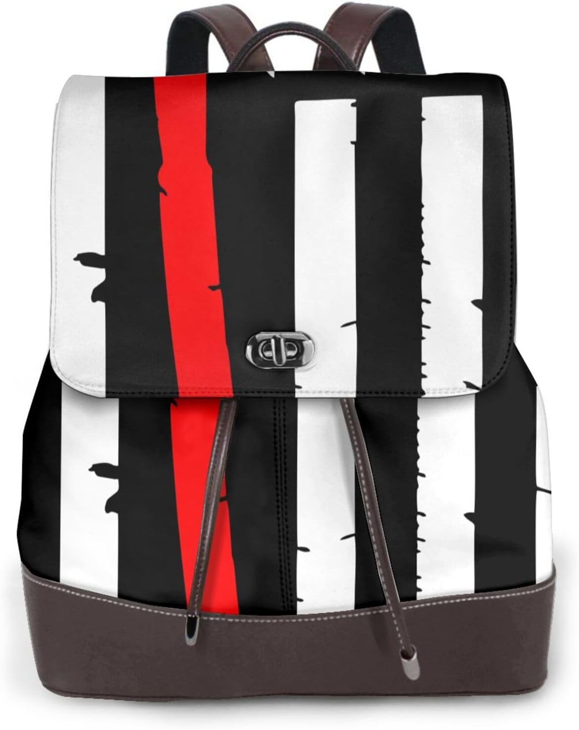 Firefighters USA Flag Black And White Flag With Red Axe Fireman Gift for Womens Backpack Purse Microfiber PU Anti-theft Large Fashion Designer Travel Bag Ladies Shoulder Bags