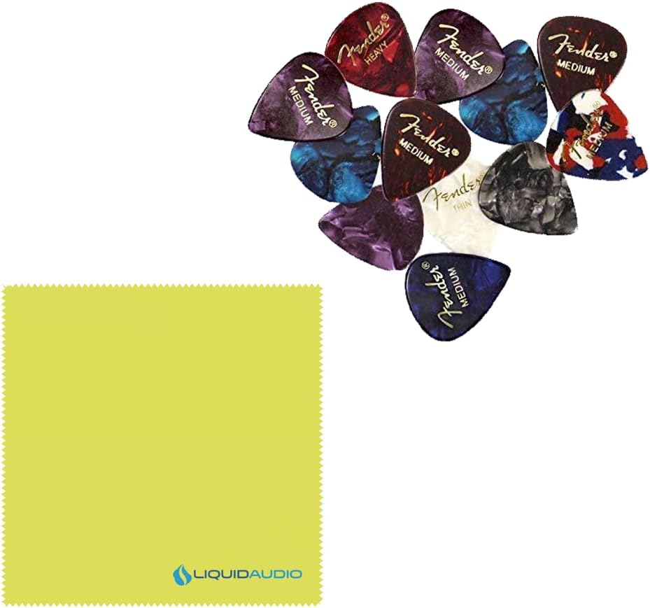 EMG J Active Bass Guitar Pickup Set, Black Bundle w/ 12x Guitar Picks, and Liquid Audio Polishing Cloth