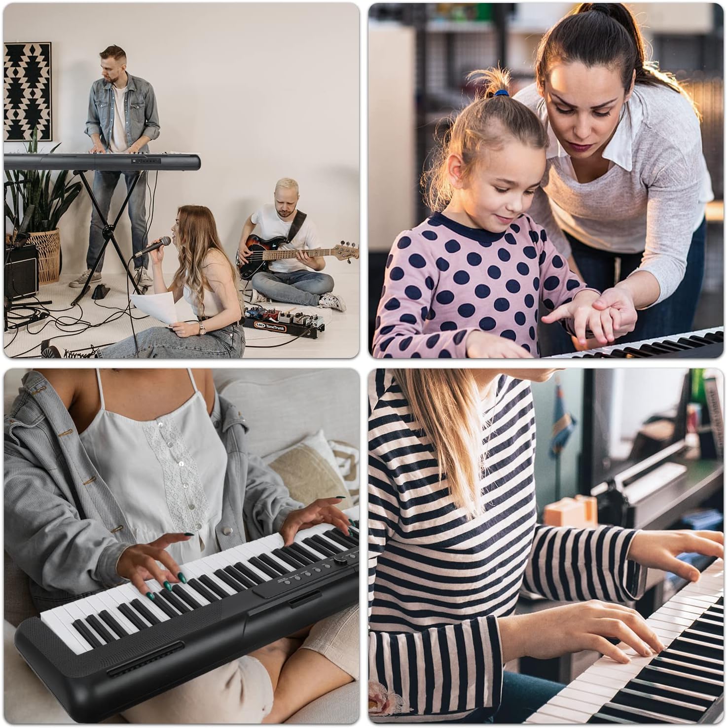 88 Key Piano Keyboard, Semi Weighted Electronic Digital Piano with Music Stand, Power Supply, Sustain Pedal, Bluetooth, Stand, MIDI, for Beginner Professional at Home, Stage