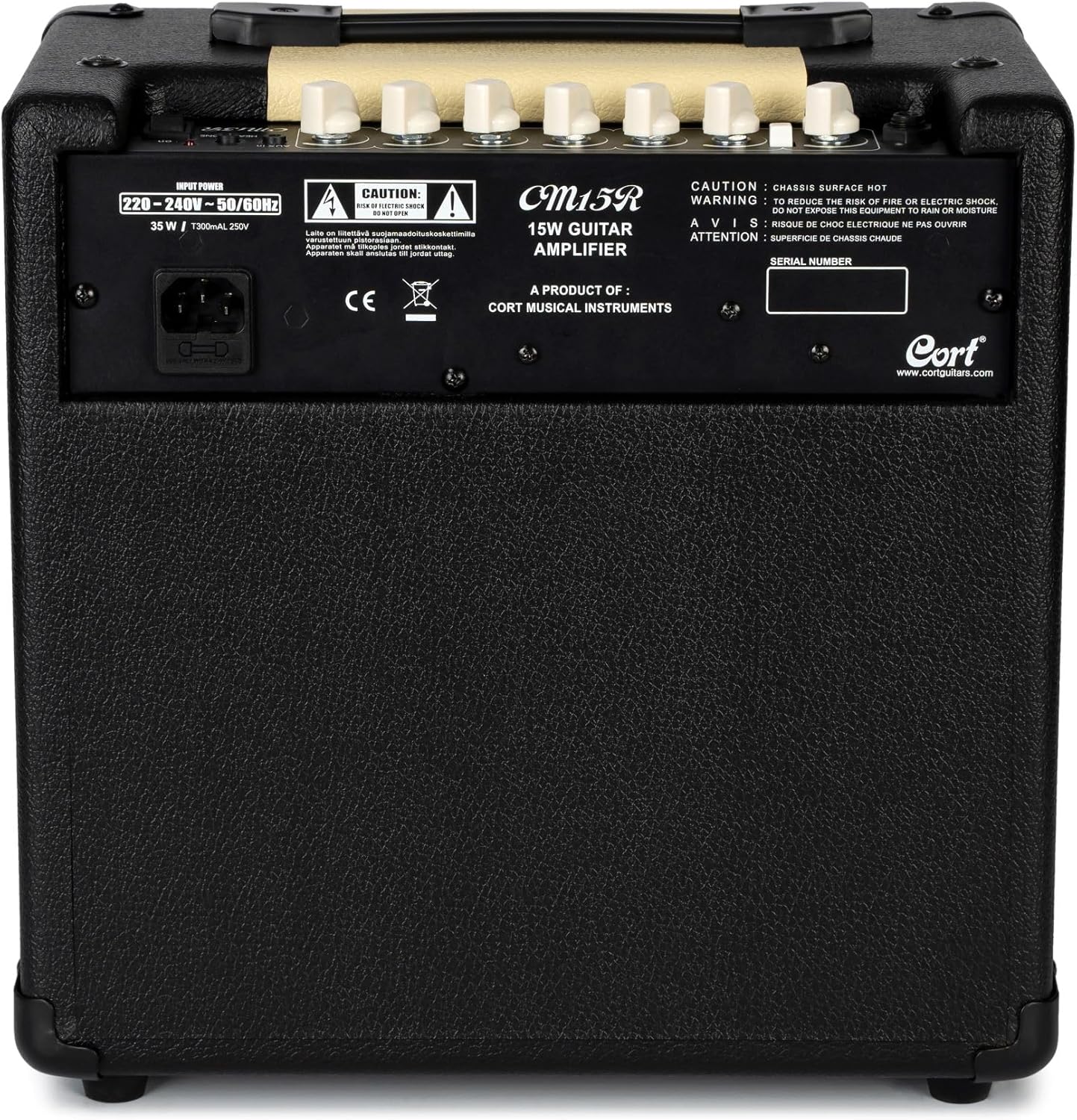 Cort CM15R-BK 15 Watt 1 x 8 Combo Guitar/Bass Amplifier, Black