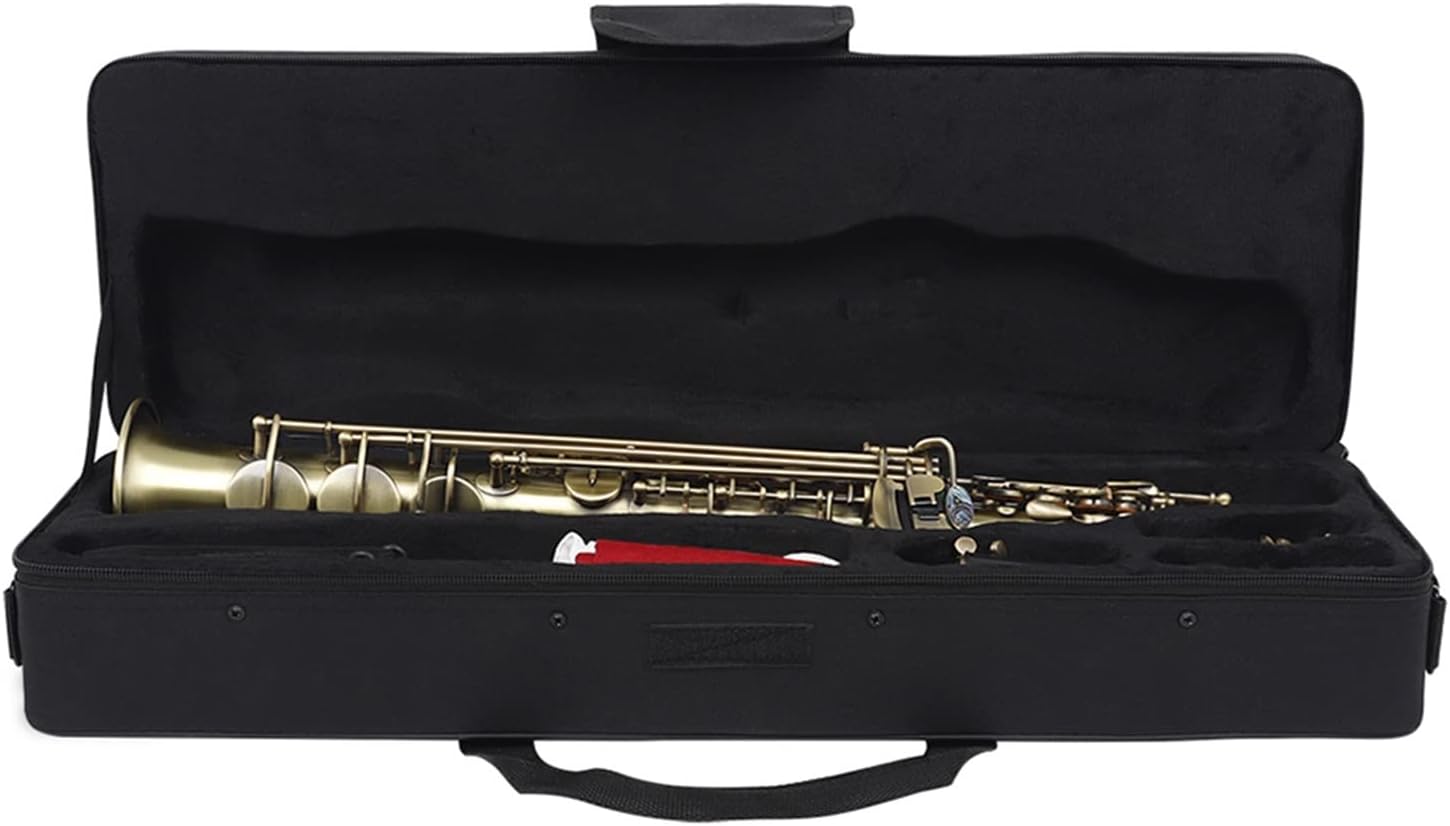Bb Saxophone Lacquered Gold Carve Pattern Woodwind Instrument with Case