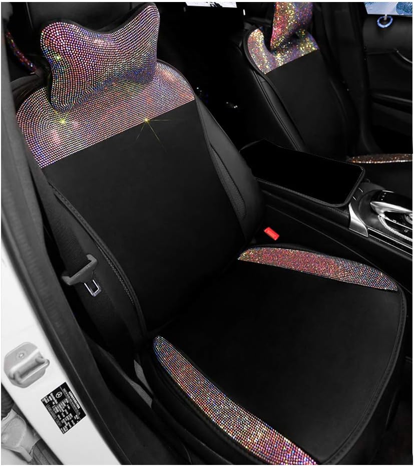 Blingbling-Sparkly Diamond Car Seat Cover for Ladies/Girl,Charming Crystal Rhinestone Car Interior Accessory (Does not Include armrest Box Pads and Steering Wheel Covers),Blingbling