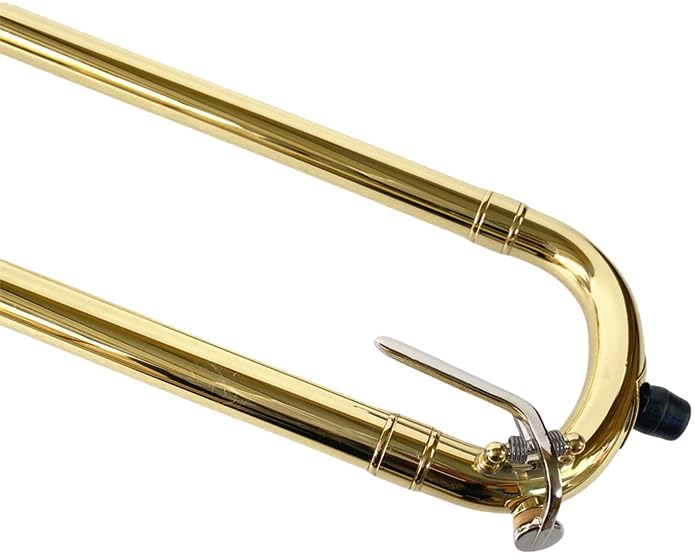 Bb Tenor Slide Trombone B Flat Gold Brass Plated Trombone for Beginners and Adults with Mouthpiece Carrying Case White Gloves Wipe Cloth