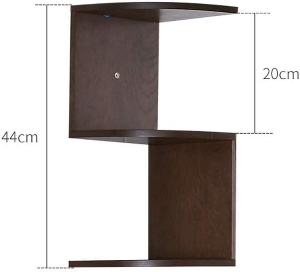 Bookcases European Simple Corner Bookcase Living Room Bedroom Wall Hanging Storage Rack Can Store Books/Photo Frames/Decorative Supplies Bookcase Shelf (Color : Natural, Size : S) (Brown Small)