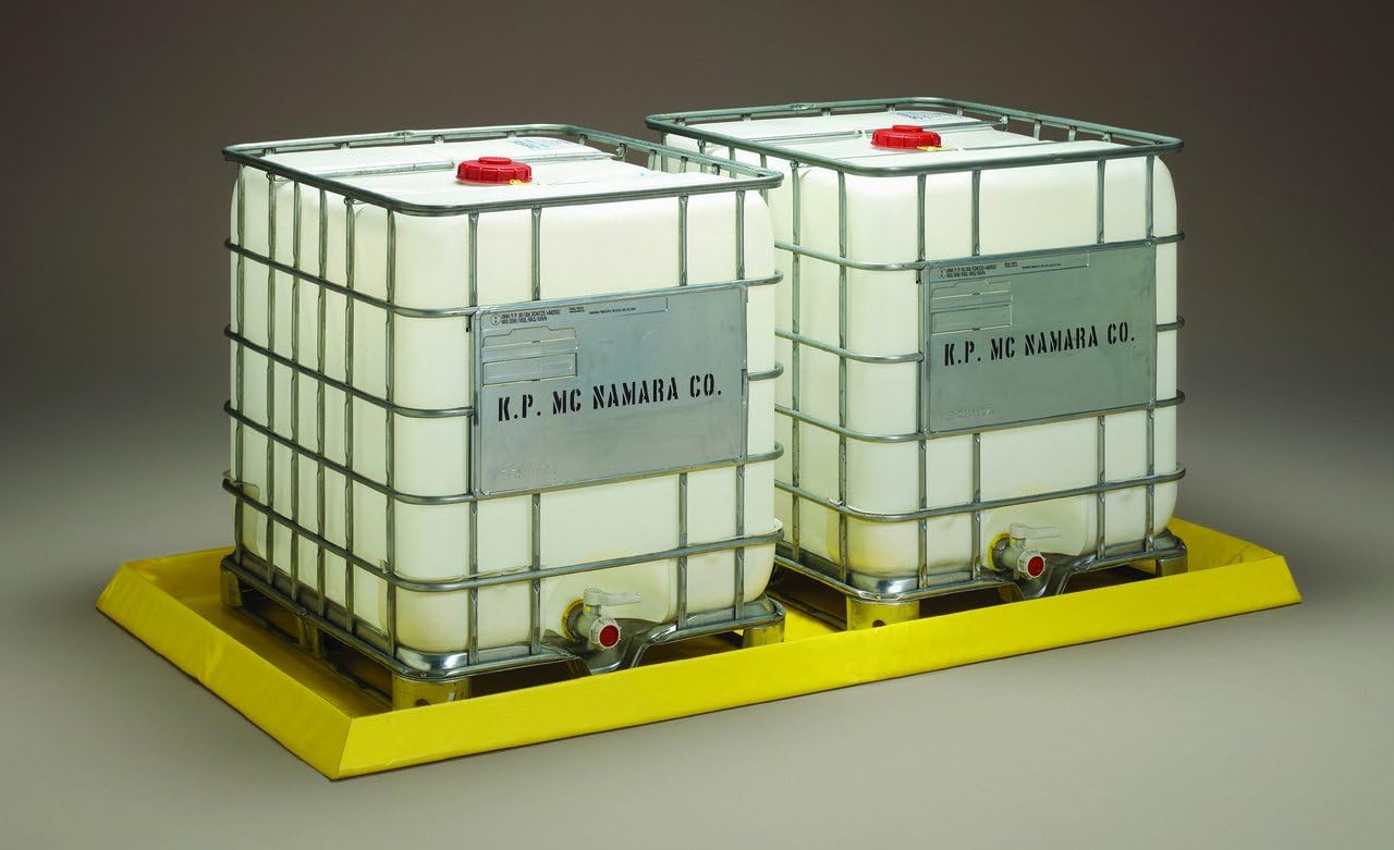 Enpac 1 Drum SpillPal Spill Pad with Grate, Yellow, Foam Sidewalls, Low Profile, Tough, Durable, Two-Way Air Relief, Foldable