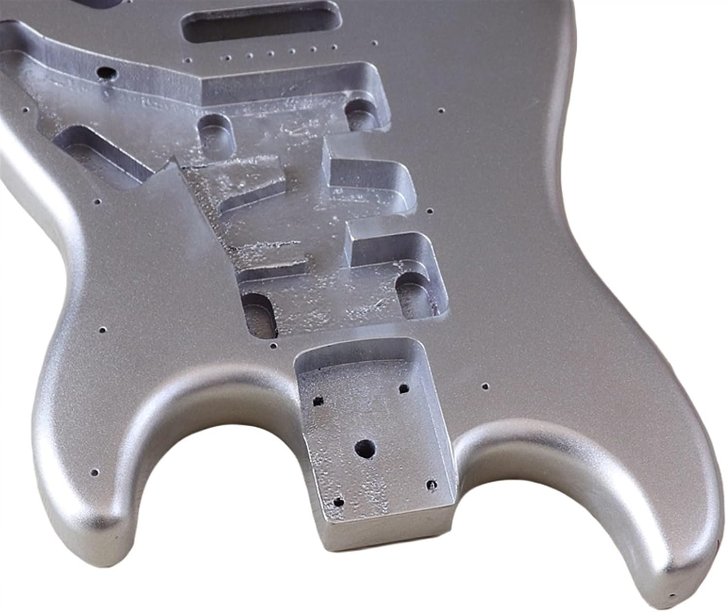 Poplar Wood Electric Guitar Body Guitar Body Metallic Silver Color Electric Guitar Barrel Unfinished Guitar Body (Color : 1)