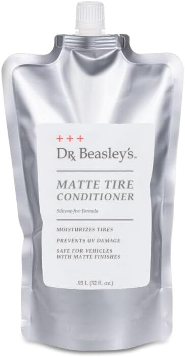 Dr. Beasley's Matte Tire Conditioner 32 oz for Auto - Restores Faded Tires to Black, Protects from UV & Surface Cracking, Won't Harm Matte Surface