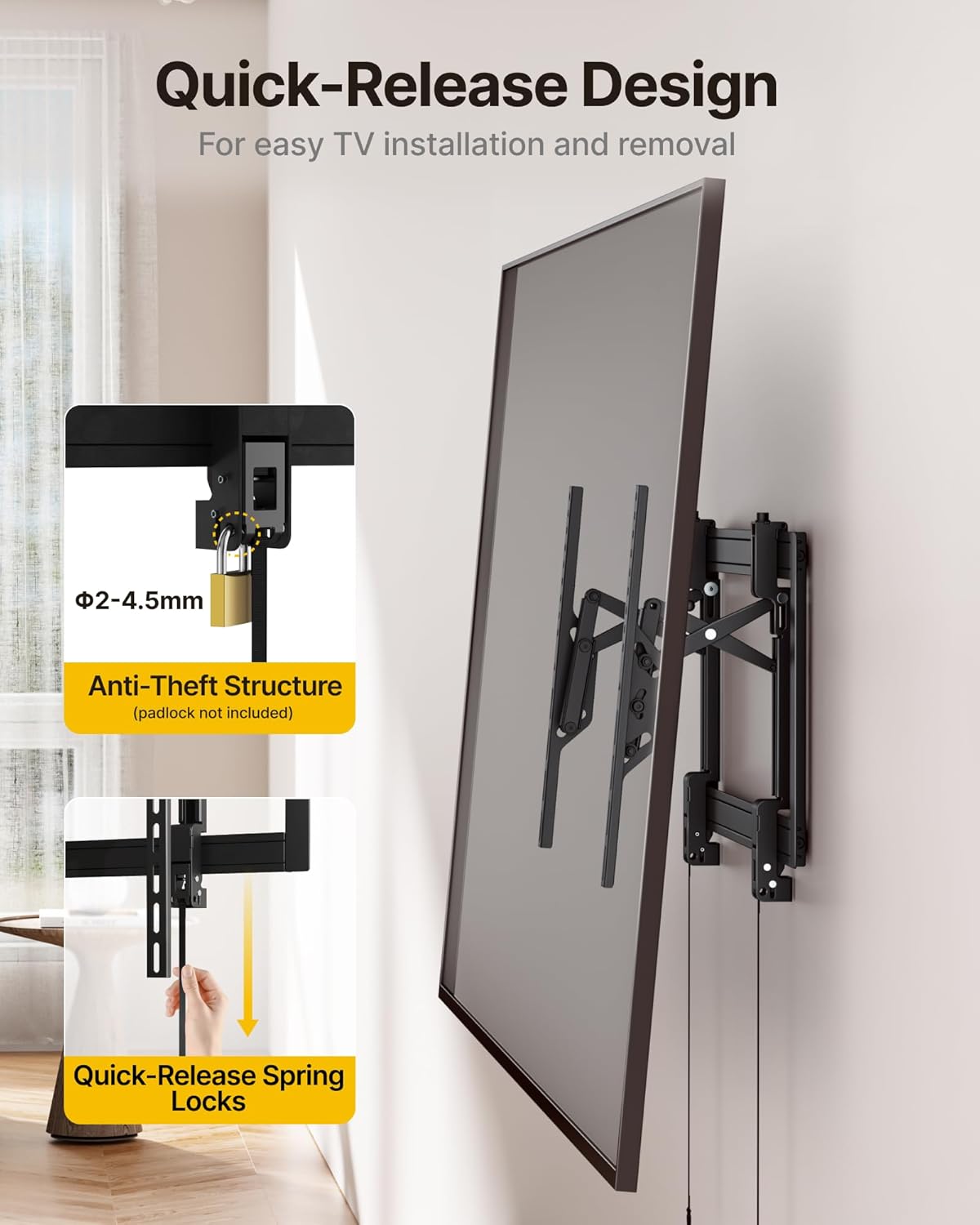 monTEK Heavy Duty Tilting TV Wall Mount Barckt for 37–90