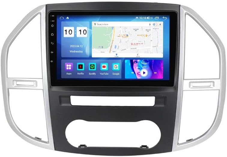 Android Car Stereo for Mercedes Benz Vito 3 W447 2014 2015 2016-2020,10 inch IPS Touchscreen with Upgrade Wireless CarPlay & Android Auto,WiFi/GPS,Support SWC and Subwoofer,8-Core 8G+256G