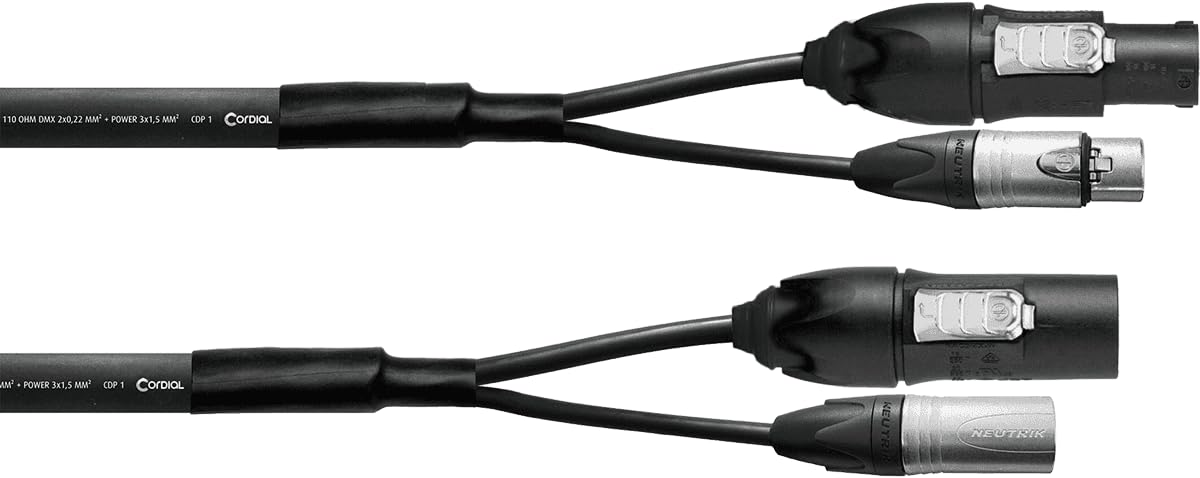 Cordial - 5-pin XLR + PowerCon 2.5mm² True1-15m Hybrid Cable