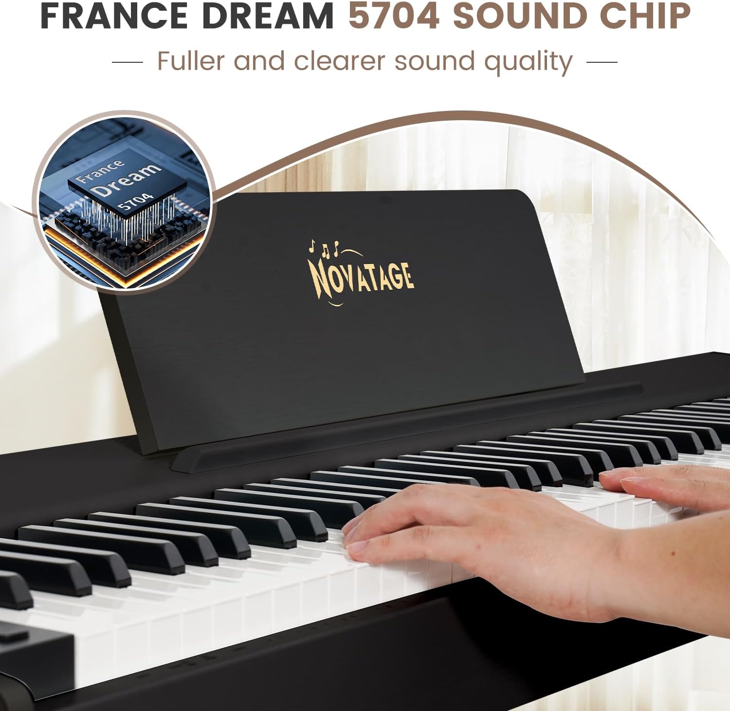 88 Key Full-Weighted Digital Piano, Full Size Electric Piano for Beginners, with U-Stand, 3 Pedal Unit, Adjustable Stool, Headphone, MIDI Functionality (Black)