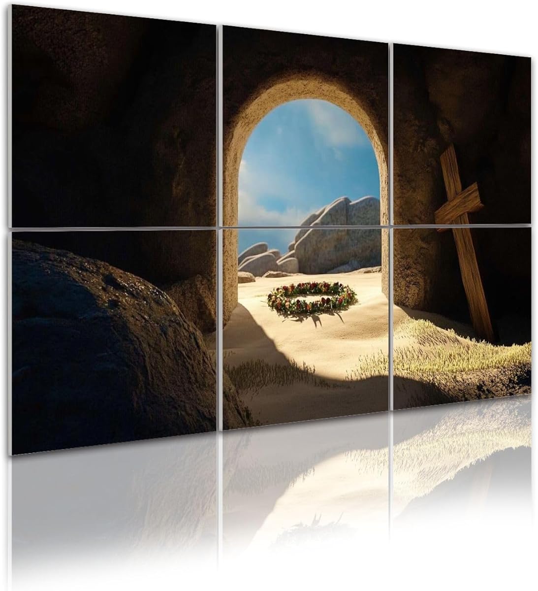 6 Pack Art Acoustic Panels Christ Bible from empty stone tomb is flooded light thrown Sound Absorbing Panel 48
