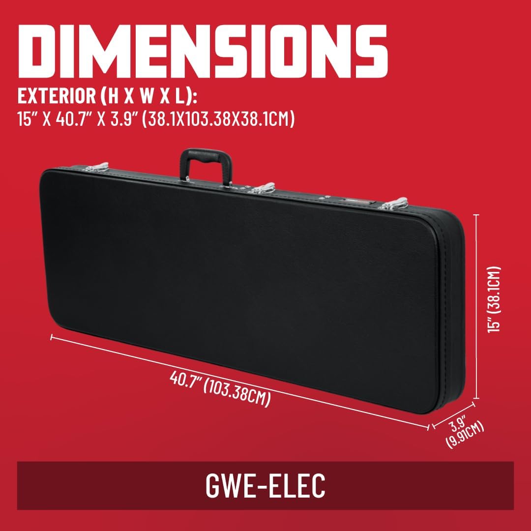 Gator Cases Hard-Shell Wood Case for Standard Electric Guitars, Fits Fender Strat/Tele Style (GWE-ELEC)
