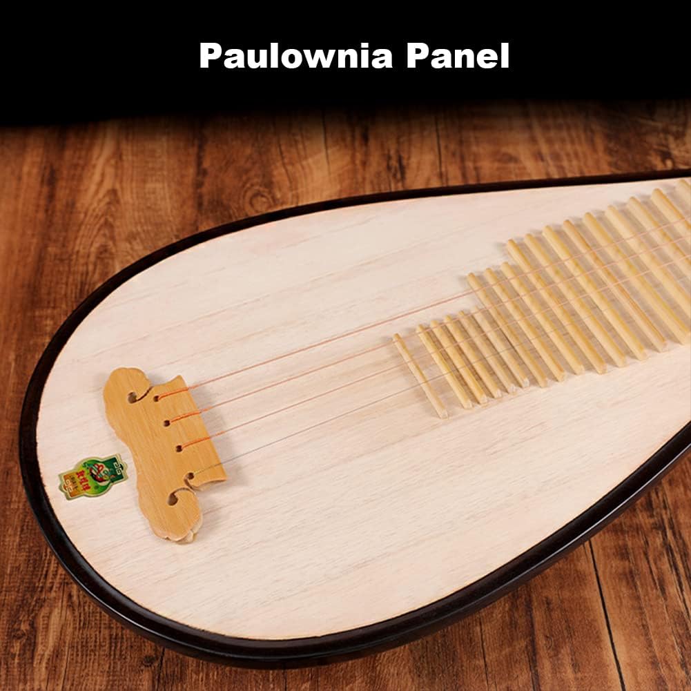 Iron Pear Wood Pipa, Ruyi/Peony Head Optional, Including Storage Bag, Traditional Stringed Musical Instrument with Beautiful Meaning,A