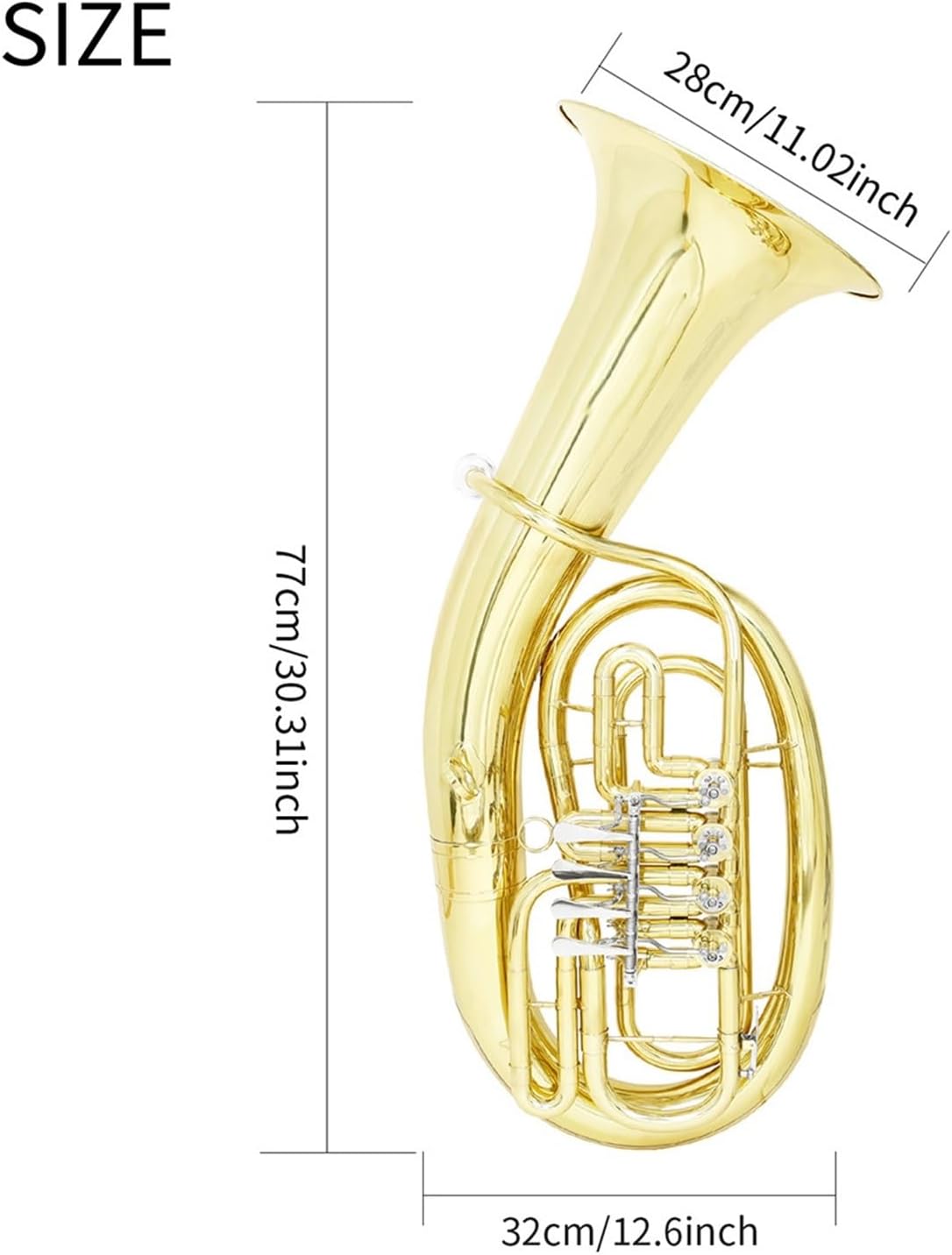 Brass Or Phosphor Bronze B Flat Tenor Euphonium Three Key Instrument Euphonium All-brass Instrument(1)