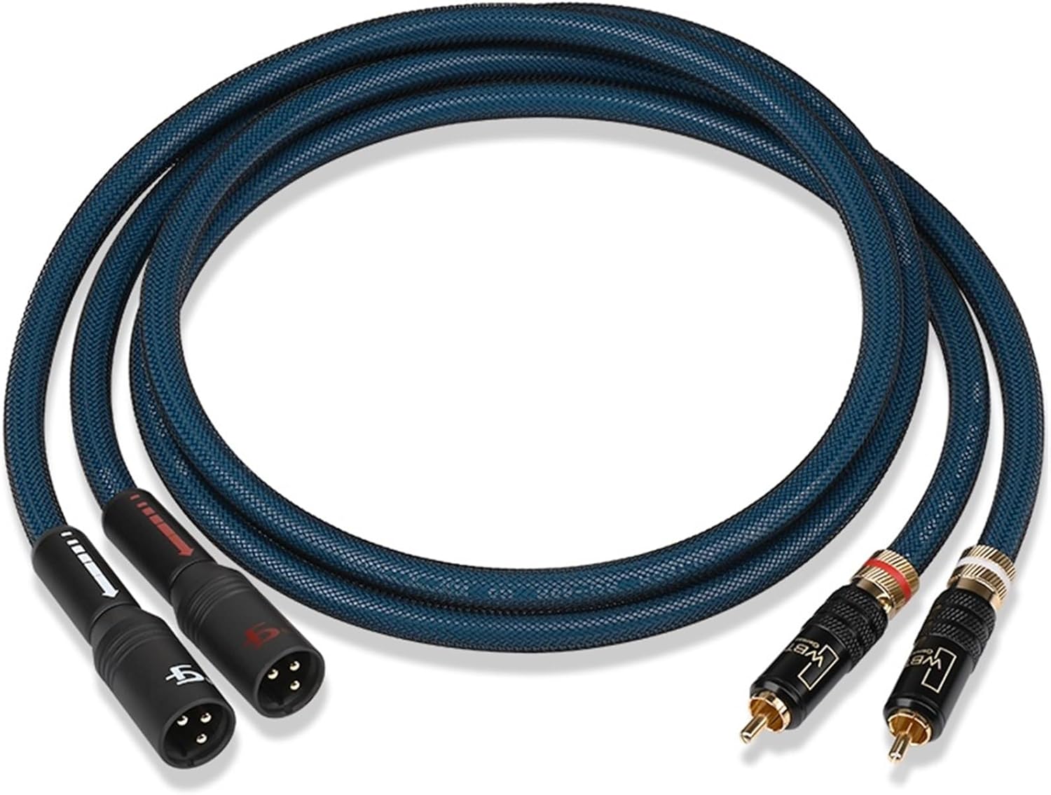 One Pair Hifi RCA to XLR Cable for Speaker DVD Hi-end OCC Silver Plated Core 2RCA Male to 2XLR Male&Female Audio Cable(2RCA to 2XLR Male,3.5m)