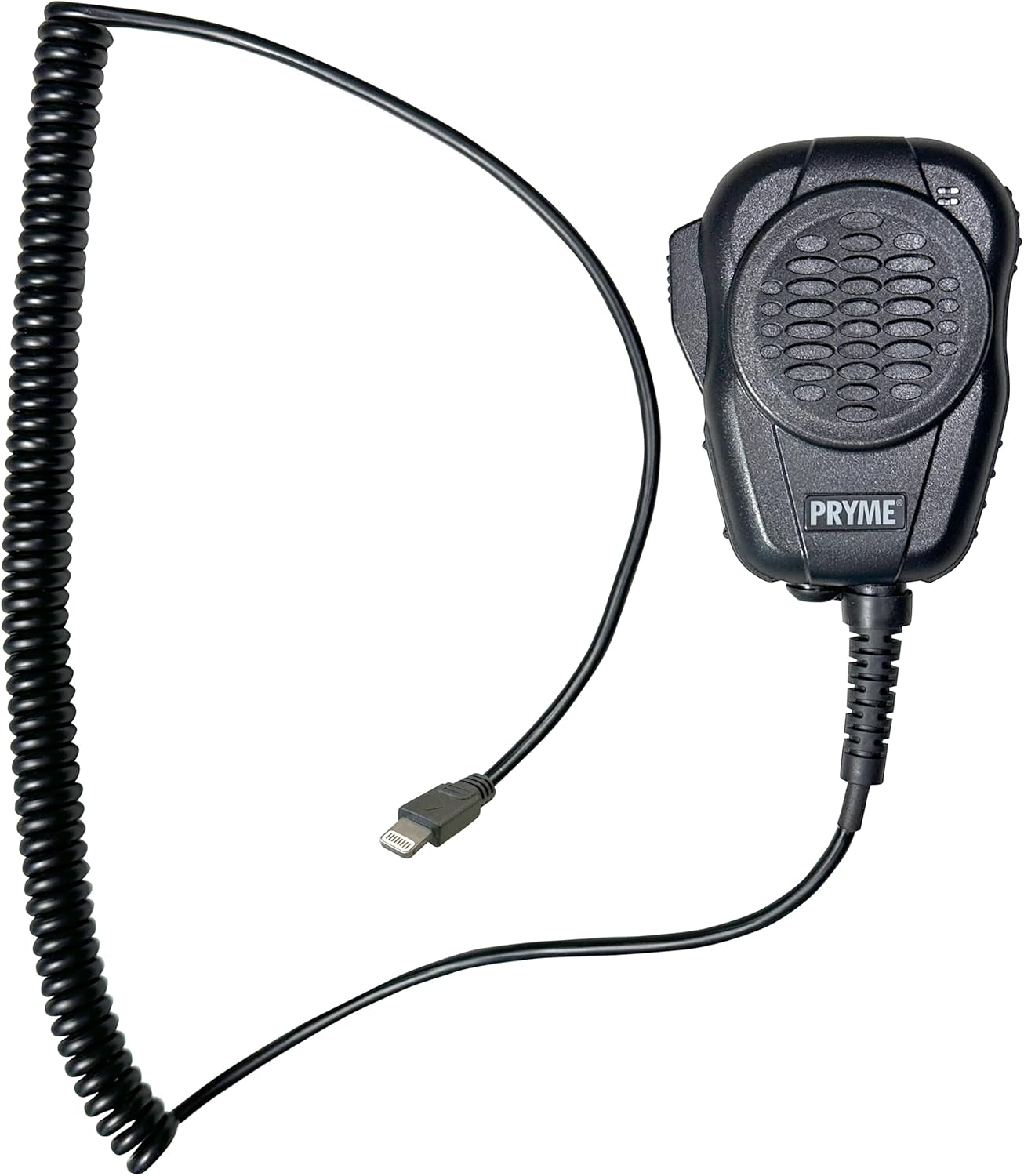 PRYME® SPM-4200-LI Storm Trooper™ Heavy Duty Amplified Speaker Microphone for CellPhones with Coil Cable and Lightning Compatible Connector Fits iPhones and iPads