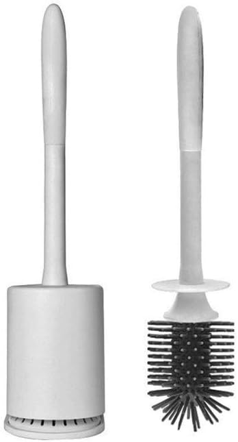 White Toilet Brush Holder-Wall-Mounted Dual-use Toilet Brush Kit, Clean Dirt in Bathroom Corners, Design,