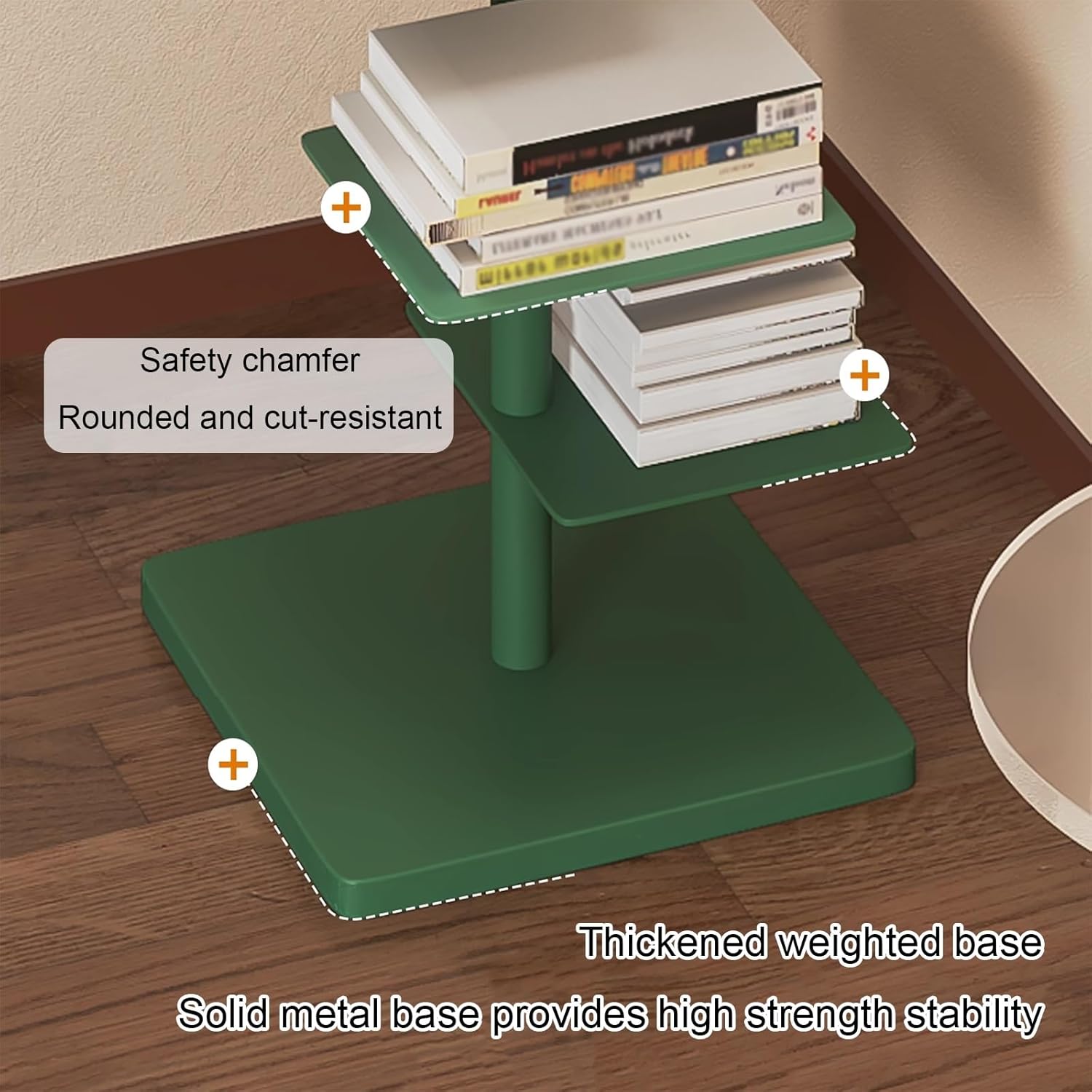 9 Tier Metal Spine Bookshelf Tower, Vertical Bookshelf, Adjustable Vertical Spine Book Tower Floor, Tall Open Display Storage Organizer for Study Room, Living Room(White)