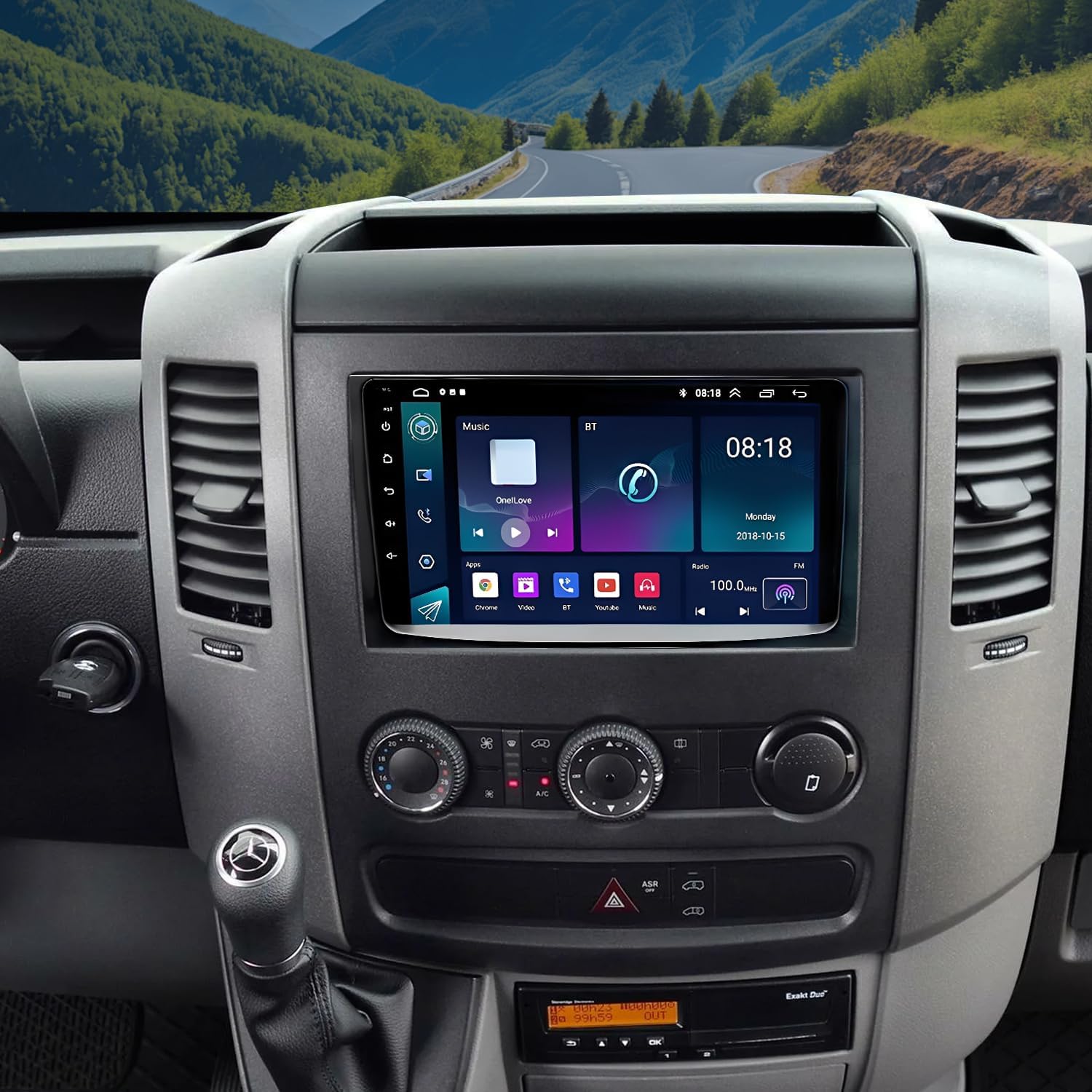 9Inch Car Radio Stereo GPS Navi WiFi Frequency Modulation Compatible for Mercedes-Benz Sprinter 2006-2017 Touch Screen 2 + 32GB with Wireless CarPlay Radio with Android Auto Support GPS Navi