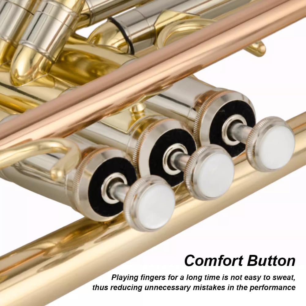 B Flat Lacquered Gold Trumpet, Western Wind Instruments, Band Chorus Festival Celebration Instruments, Suitable for Beginners/Teaching/Adults