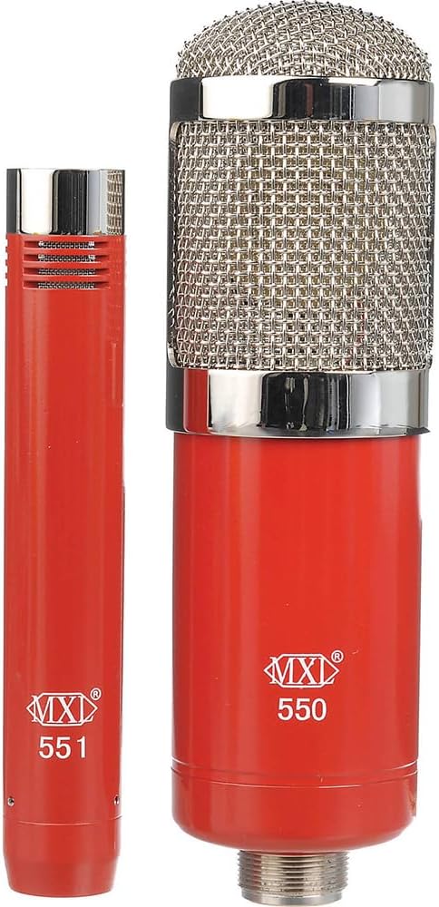 Focusrite Scarlett 2i2 USB-C Audio Interface (4th Gen) with MXL 550/551 Mic Ensemble (Red), Headphones, Pop Filter, Headphone Holder, Mic Stand & 2x XLR Cable Bundle