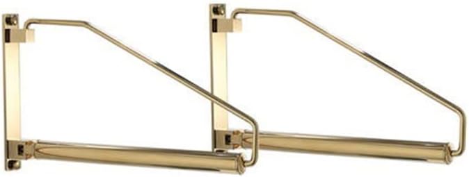 Shower Shelves Wall Clothing Hanger Holder, Brass Gold Clothing Hanger Organizer Rack, Folding Clothes Drying Rack Bathing Accessories (Color : Gold Two pcs)
