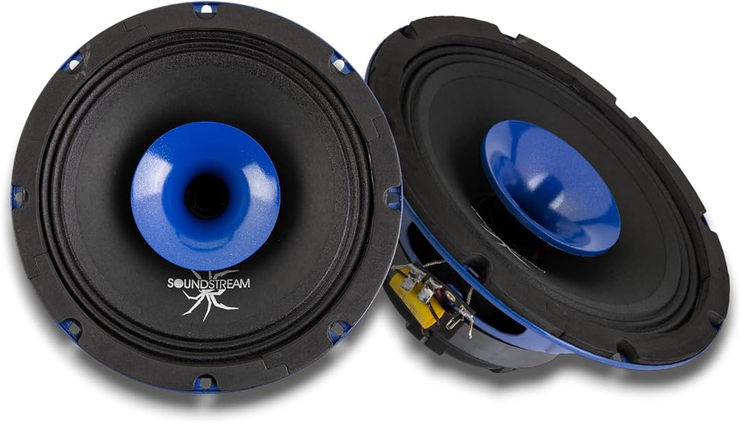 Soundstream SPM.804C – 8 Inch Midrange Pro Audio Speaker with Compression Tweeter | 600W Max Power, 4 Ohm, 95dB Sensitivity | Steel Basket, Surround, Ferrite Magnet – Loud Car Speaker - Pair