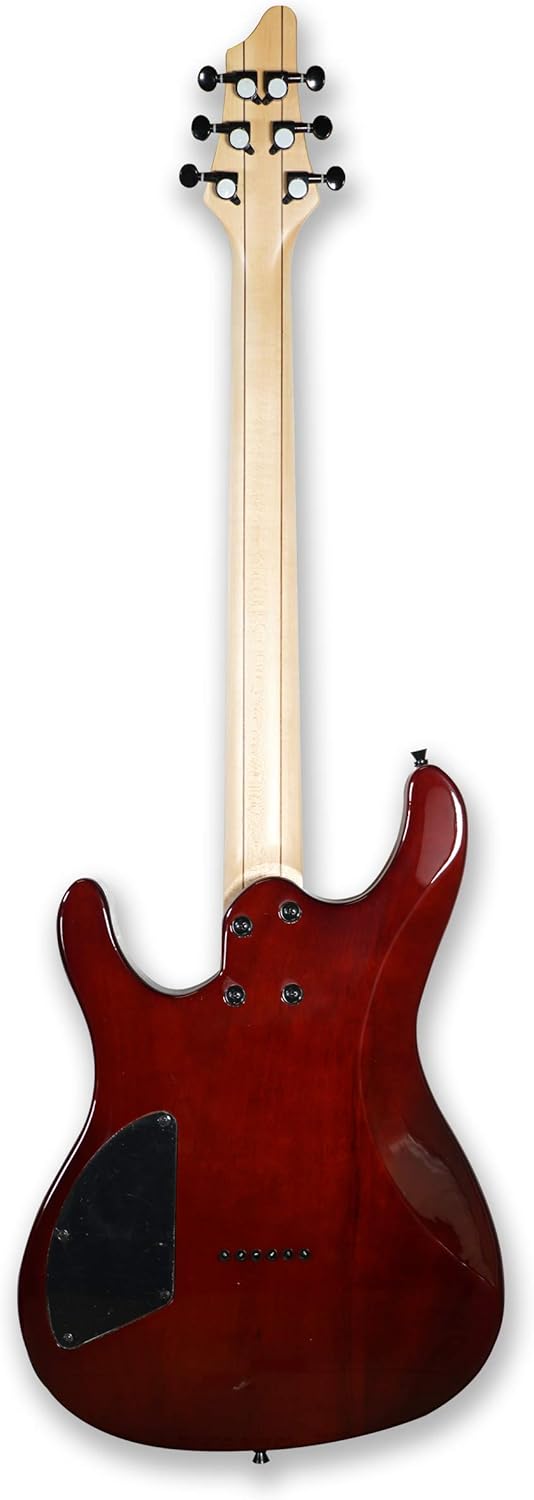 Gstyle 6 String Electric Guitar Maple Neck Burl poplar top Okoume Body, YGES-60-BP