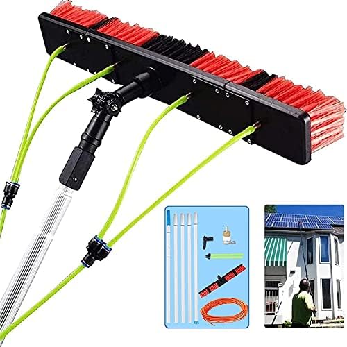Telescopic Window Cleaning Brush - 7m Water Fed Pole with Squeegee for Solar Panels Photovoltaic Cleaning Outdoor Glass Cleaning Adjustable 50cm Brush Head