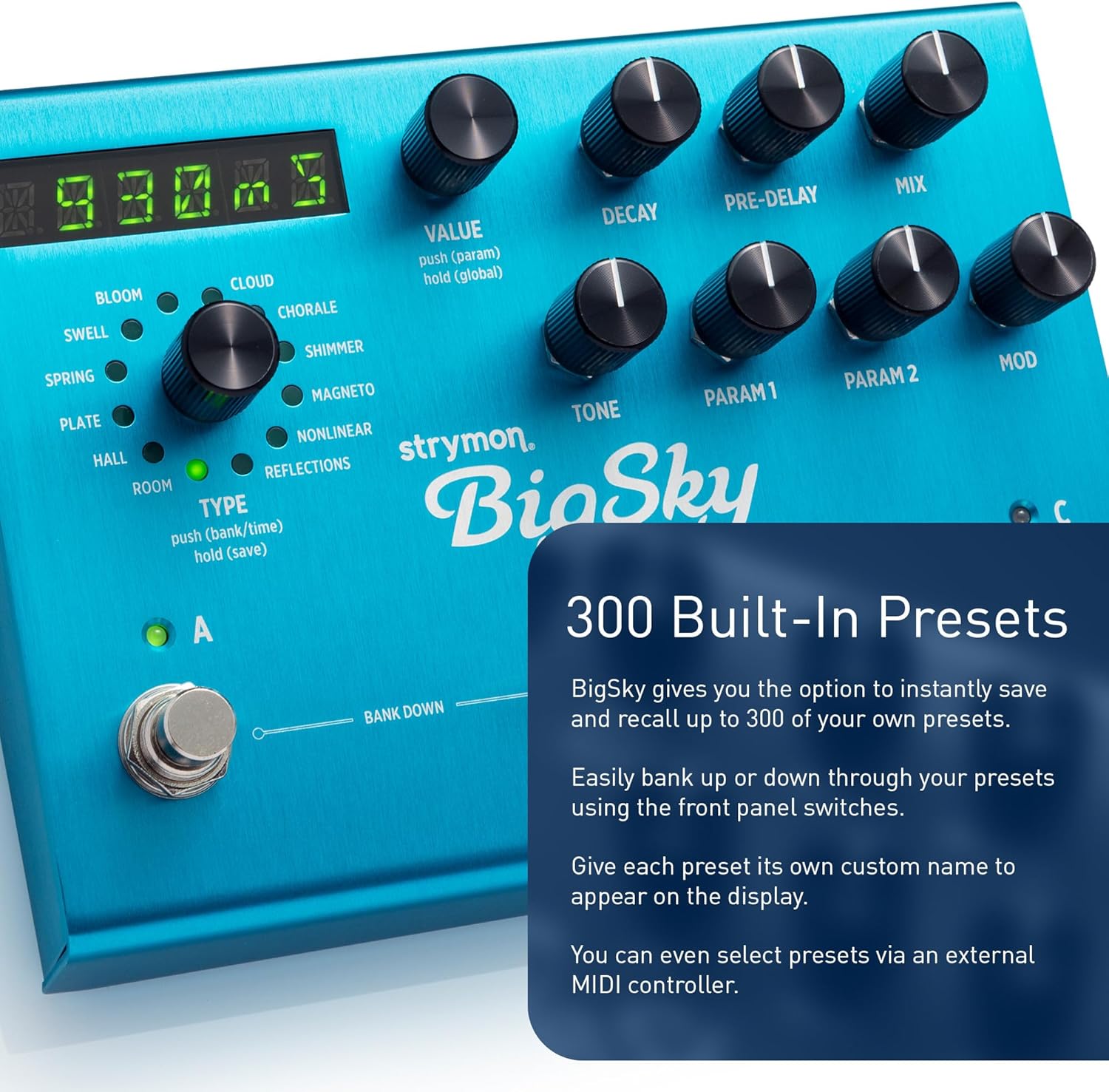 Strymon BigSky Multi Reverb Guitar Effects Pedal with 12 Unique Reverb Machines for Electric and Acoustic Guitar, Synths, Vocals and Keyboards