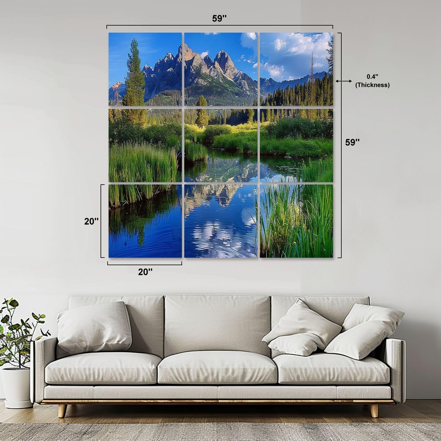 Art Acoustic Panels Self Adhesive sawtooth mountain idaho idahos pictures 9 Packs Decorative Soundproof Wall Panels Large Sound Absorbing Panels for Home Office 60