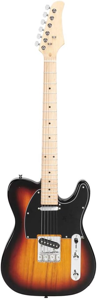 Professional-Grade Electric Guitar with Maple Fingerboard, Lightweight Basswood Body, Smooth Satin Finish and Premium Hardware for Beginners and Enthusiasts