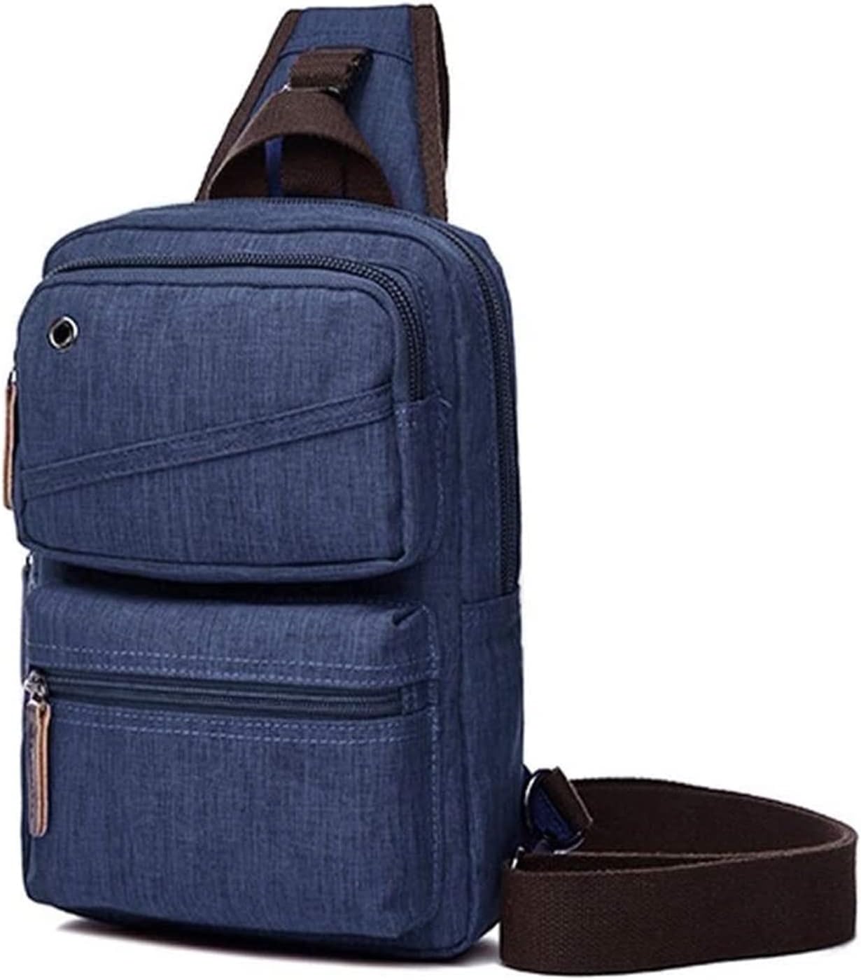 Men Lightweight Sling Shoulder Crossbody Bag Casual Canvas Backpack Chest Pack Anti Theft Travel Cycling Hiking Daypack bag