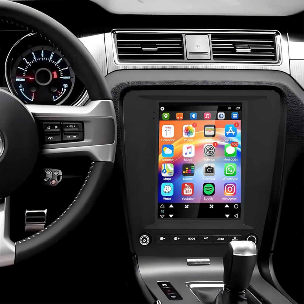 9.7 inch Touchscreen Car Stereo for Ford Mustang 2010-2014, Android 15 Double Din Car Radio with Carplay & Android Auto in-Dash Navigation BT Mirror Link WiFi Backup Camera 2+64G