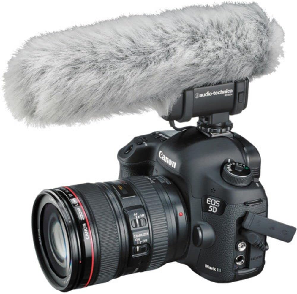 Audio-Technica AT8024 Stereo/Mono Camera-Mount Microphone Bundle with Watson Rapid Charger and Auray Wide Mouth Case