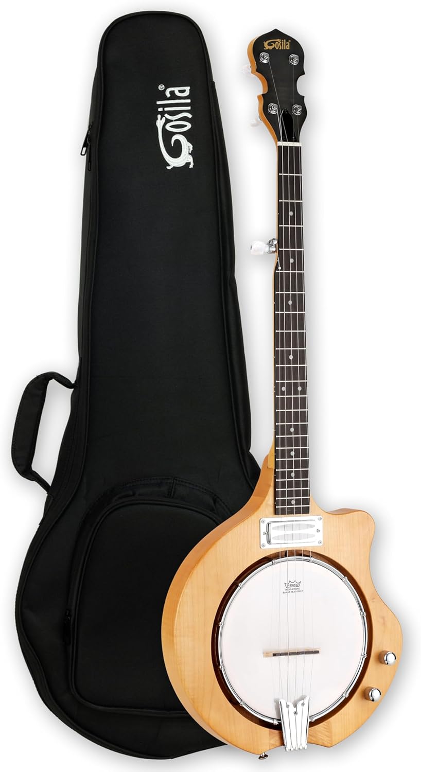 Electric 5-String Banjo – 648mm Scale, Maple Body & Neck, Purple Heart Fingerboard, HH Ceramic Pickup – Natural Low Gloss Finish, Right-Handed, Stage-Ready Performance